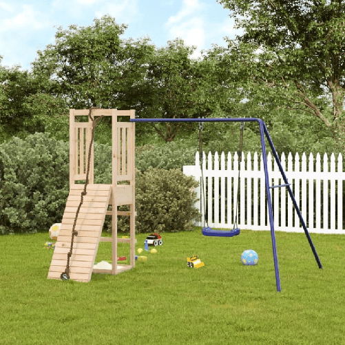 Set da Gioco da Esterno in Legno Massello di Pino