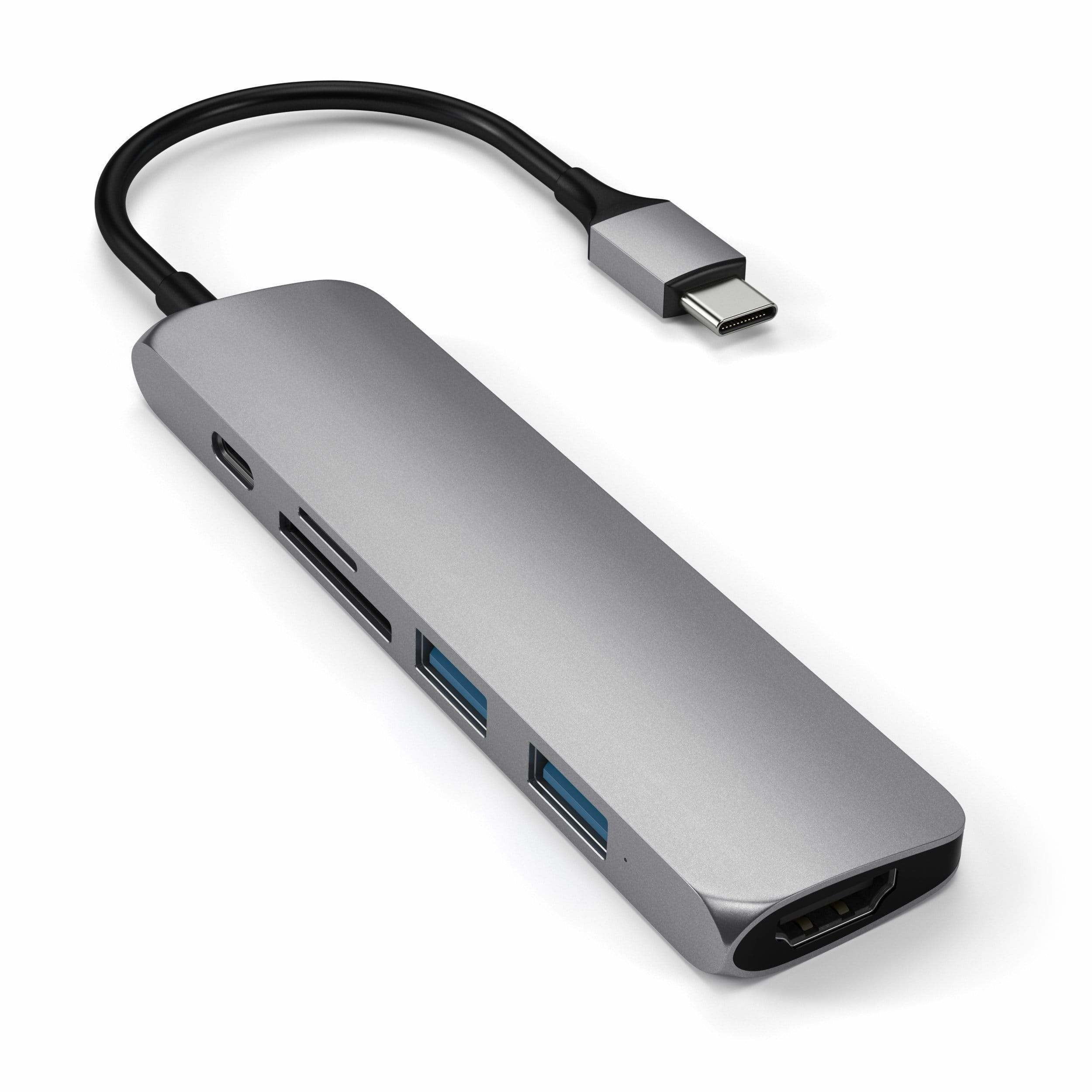 Satechi ST-SCMA2M hub di interfaccia USB 3.2 Gen 1 [3.1 Gen 1] Type-C 104 Mbit/s Argento (Satechi Type-C Slim Multi Adap Satechi ST-SCMA2M replicatore