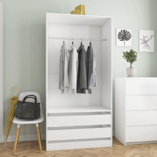 vidaXL Armadio Bianco 100x50x200 cm in Legno Multistrato