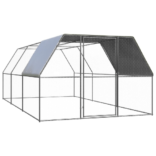 Gabbia per Polli Pollaio da Esterno 3x6x2 m in Acciaio Zincato
