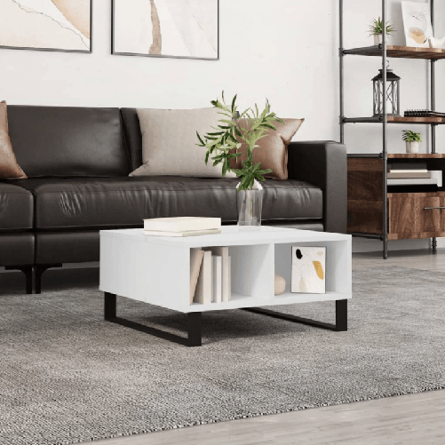 vidaXL Tavolino da Salotto Bianco 60x60x30 cm in Legno Multistrato