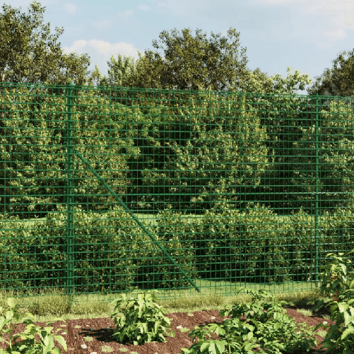 vidaXL Recinzione Metallica con Picchetti Ancoraggio Verde 1,4x25 m