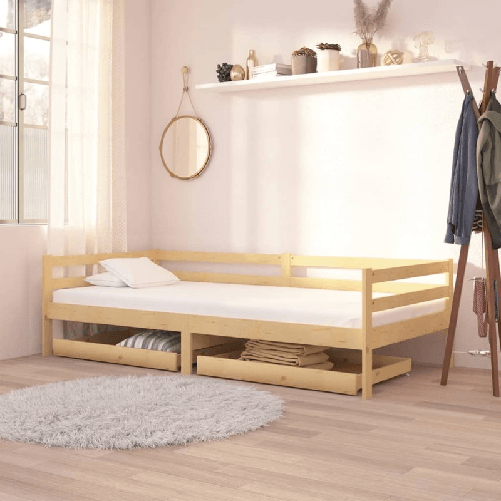 vidaXL Cassetti per Divano Letto 2 pz in Legno Massello di Pino