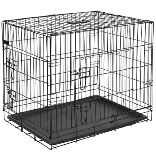 @Pet Gabbia Trasporto per Cani in Metallo 92,5x57,5x64 cm Nera 15003