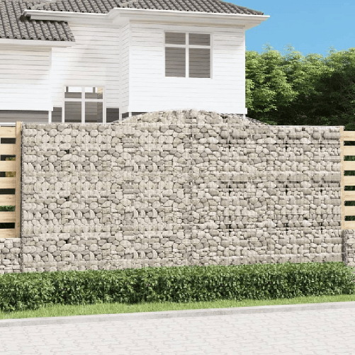 vidaXL Cesto Gabbione ad Arco 400x50x200/220 cm Ferro Zincato