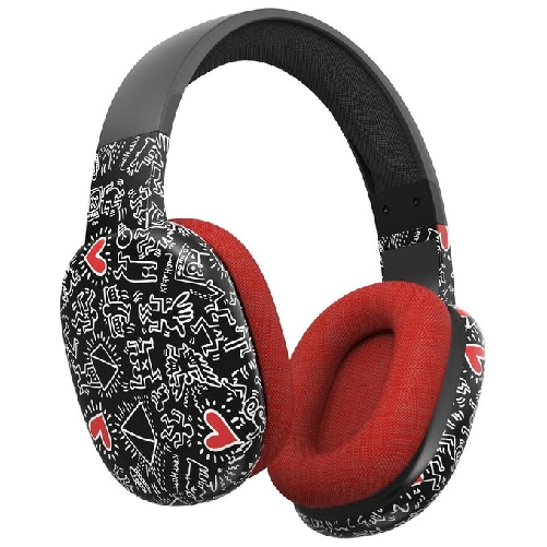 Celly Wireless Headphone Keith Celly x Keith Haring Cuffie Wireless, Auricolari Ergonomici con Iconico Pattern, Connessione senza Fili, Microfono Inco