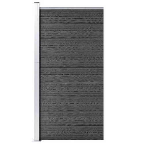 vidaXL Pannello di Recinzione in WPC 95x186 cm Nero