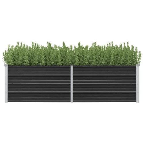 vidaXL Letto Rialzato Giardino Antracite 160x40x45 cm Acciaio Zincato