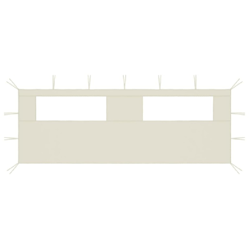vidaXL Parete con Finestre per Gazebo 6x2 m Crema
