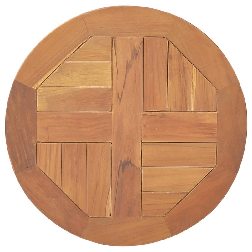 vidaXL Piano Tavolo in Legno Massello di Teak Rotondo 2,5 cm 40 cm