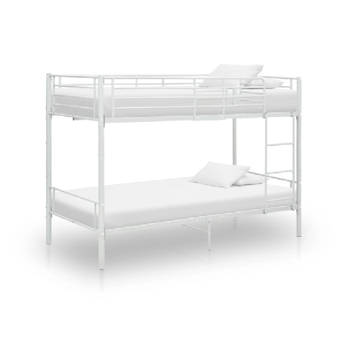 VidaXL Letto a Castello Bianco in Metallo 90x200 cm