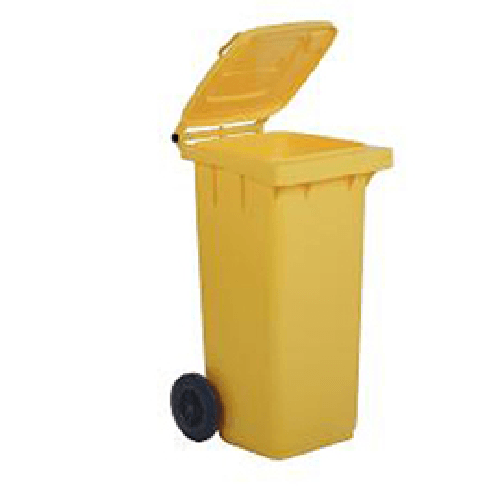 MobilPlastic Bidone carrellato - 48x55x93 cm - 120 L - giallo - Mobil Plastic