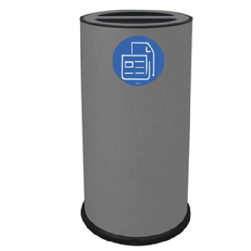 STILCASA Contenitore tondo 2 scomparti 70L in acciaio grigio Stilcasa