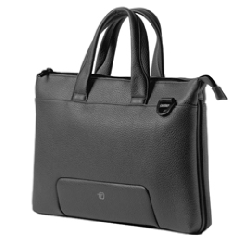 IN TEMPO Borsa espandibile Gate Trended - con manici - 41 x 30 x 7 cm - ecopelle - nero - In Tempo