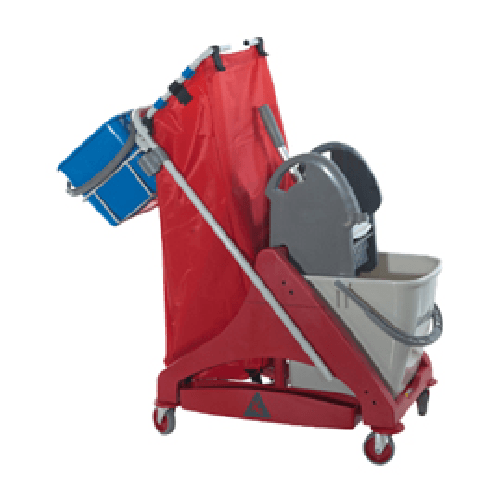 TAXON Carrello per pulizie QO-Kart Multi Due - salvaspazio - 30 L - 42 x 99 x 108 cm - Taxon