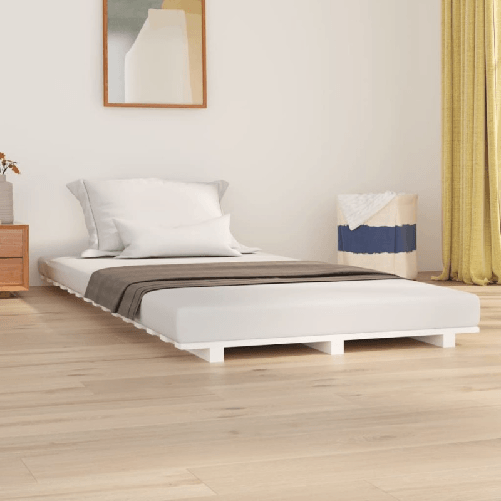 vidaXL Giroletto Bianco 90x190 cm in Legno Massello di Pino