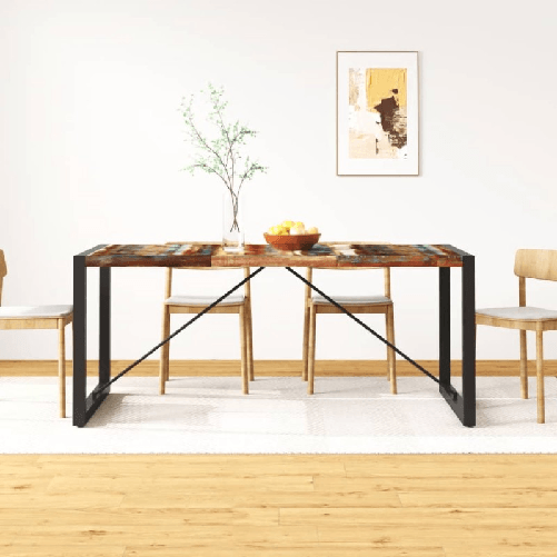Tavolo da Pranzo in Legno Massello Anticato 180 cm