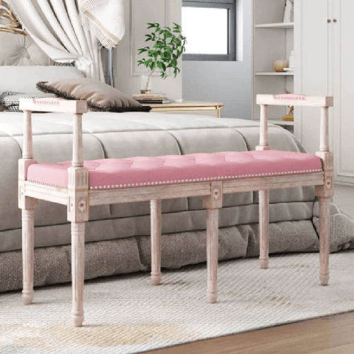 vidaXL Panca Rosa 110x40x70 cm in Velluto
