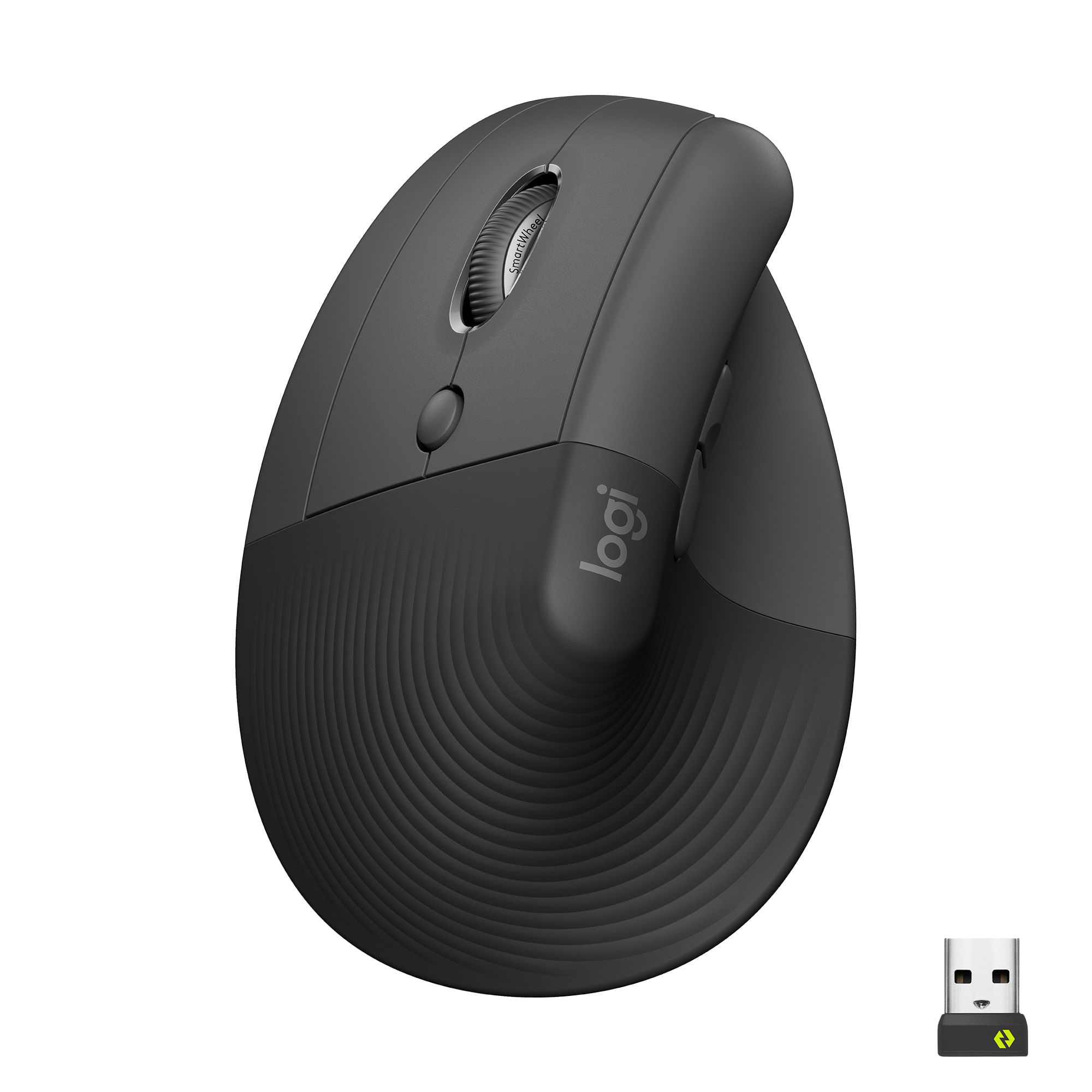 Logitech Lift Left Mouse Ergonomico Verticale, per Mancini, Senza Fili, Bluetooth o Logi Bolt USB, Clic Silenziosi