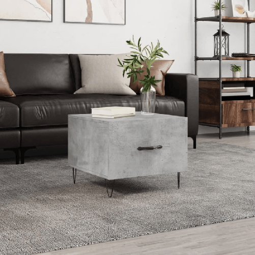 vidaXL Tavolino Salotto Grigio Cemento 50x50x40 cm Legno Multistrato