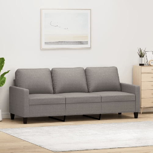 vidaXL Divano a 3 Posti Tortora 180 cm in Tessuto