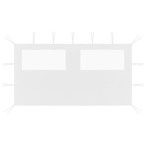 vidaXL Parete con Finestre per Gazebo 4x2 m Bianca