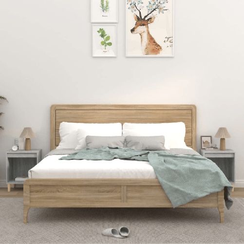 Comodino 2 pz Grigio Sonoma 40x35x50 cm
