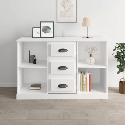 vidaXL Credenza Bianca 104,5x35,5x67,5 cm in Legno Multistrato