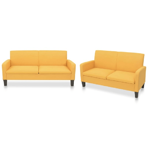 vidaXL Set Divani 2 pz in Tessuto Giallo