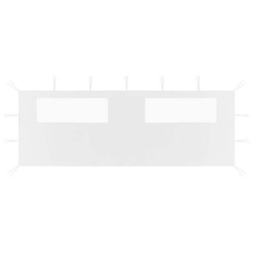 vidaXL Parete con Finestre per Gazebo 6x2 m Bianca