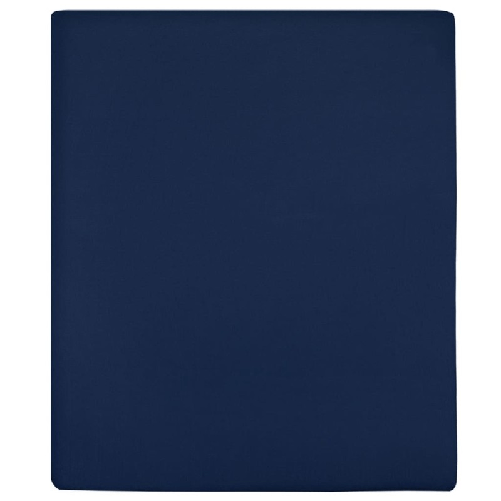 vidaXL Lenzuola con Angoli Jersey 2pz Blu Marino 160x200 cm Cotone