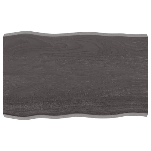 vidaXL Piano Tavolo Grigio Scuro 80x50x6 cm in Rovere Non Trattato