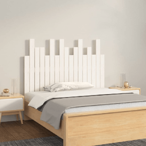 vidaXL Testiera da Parete Bianca 108x3x80 cm in Legno Massello di Pino