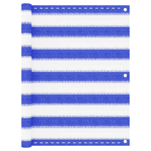vidaXL Paravento da Balcone Blu e Bianco 75x500 cm in HDPE