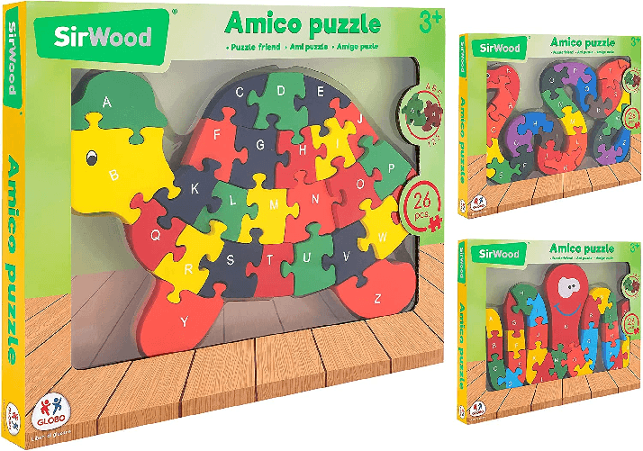 PUZZLE LEGNO 26 PZ LETTERE/NUMERI VENDITA UNITARIA CASUALE
