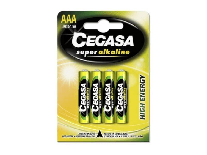 Confezione da 4 batterie Super Alcaline Cegasa LR03 AAA - Alta Tecnologia - Affidabilità - Alte Prestazioni - Massime Prestazioni