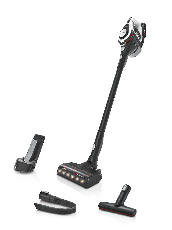 Bosch Serie 8 BKS8214W scopa elettrica Aspirapolvere a bastone Batteria Secco Senza sacchetto Nero, Bianco 3 Ah