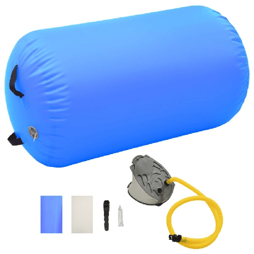 vidaXL Rullo da Ginnastica Gonfiabile con Pompa 100x60 cm in PVC Blu