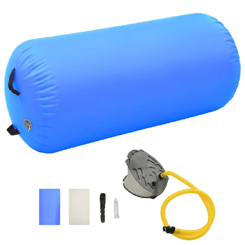 vidaXL Rullo da Ginnastica Gonfiabile con Pompa 120x75 cm in PVC Blu