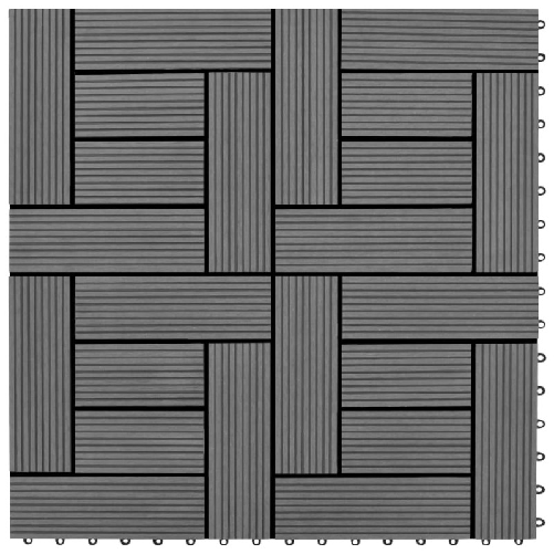 Set 11 Piastrelle in WPC 30 x 30 cm 1 mq grigio