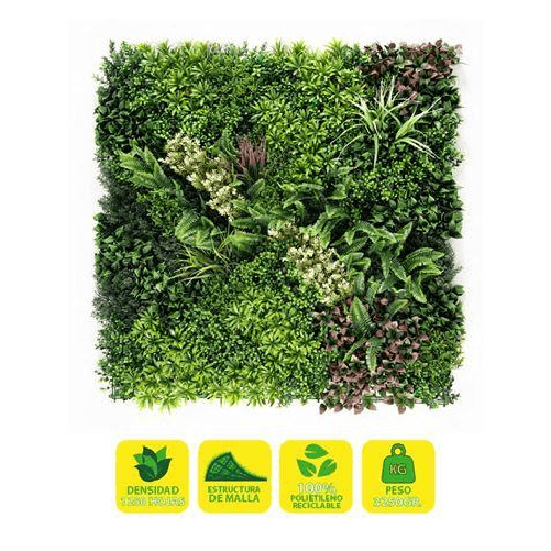 Giardino Verticale Sungarden 100x100cm Serie Floron - Decorazione Artificiale per Terrazzi, Balconi, Pareti e Altro