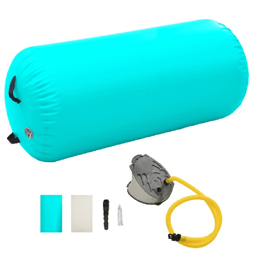 vidaXL Rullo da Ginnastica Gonfiabile con Pompa 120x75 cm in PVC Verde