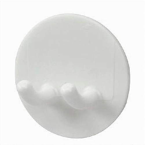 Set 2 Pz Ganci Adesivi Doppio Casa Bagno Attaccapanni Da Parete Circolare 79337 -