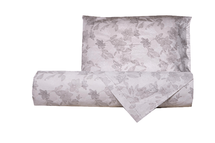 Set copripiumino federe letto parure copripiumino stampa fantasia 100% cotone Made in Italy GIGLI GRIGIO MATRIMONIALE Dimensione SINGOLO