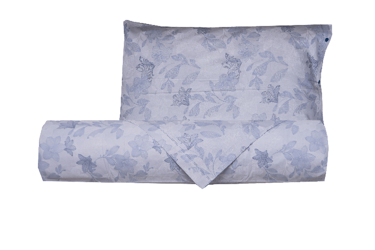 Set copripiumino federe letto parure copripiumino stampa fantasia 100% cotone Made in Italy GIGLI AZZURRO MATRIMONIALE Set copripiumino federe letto p