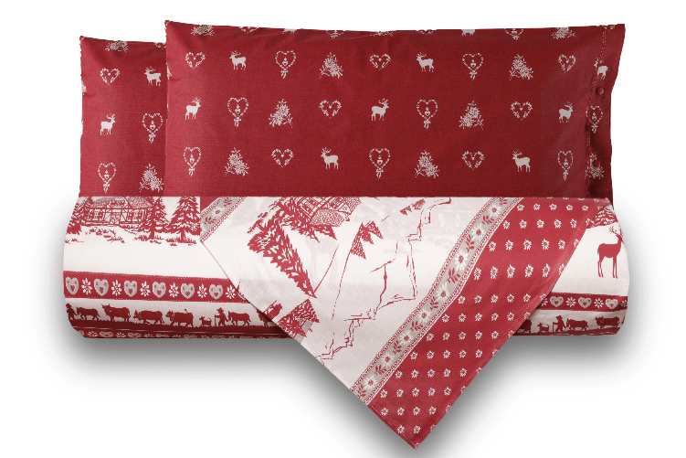 Set copripiumino federe letto parure copripiumino stampa fantasia 100% cotone Made in Italy COUNTRY BORDEAUX MATRIMONIALE