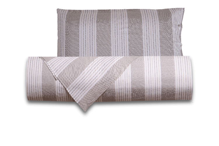 Set copripiumino federe letto parure copripiumino stampa fantasia 100% cotone Made in Italy RIGHE TORTORA MATRIMONIALE Dimensione SINGOLO