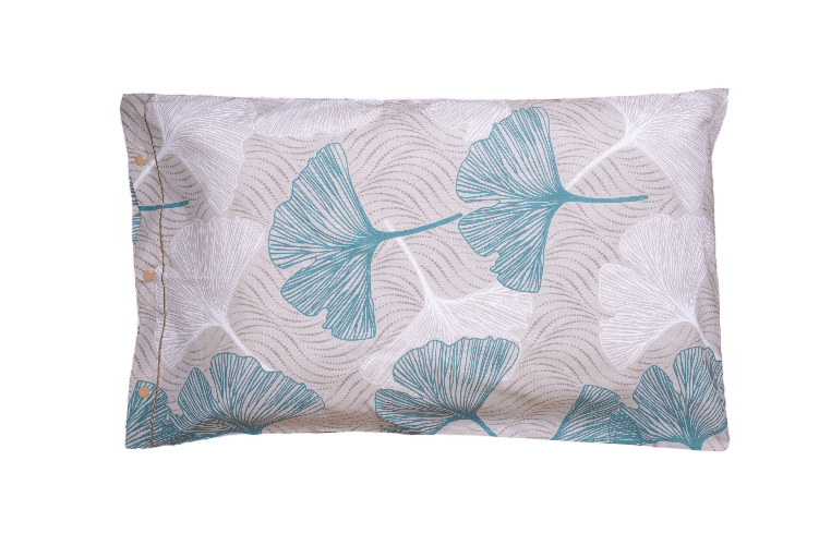 Set copripiumino federe letto parure copripiumino stampa fantasia 100% cotone Made in Italy GINKGO AZZURRO PIAZZA E MEZZA Dimensione SINGOLO