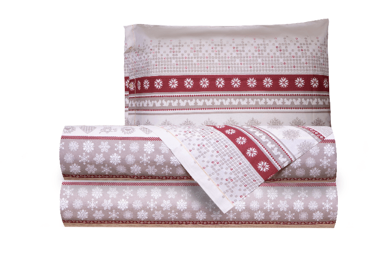 Completo letto lenzuola federe letto stampa fantasia 100% cotone Made in Italy STELLE ALPINE MATRIMONIALE Dimensione SINGOLO