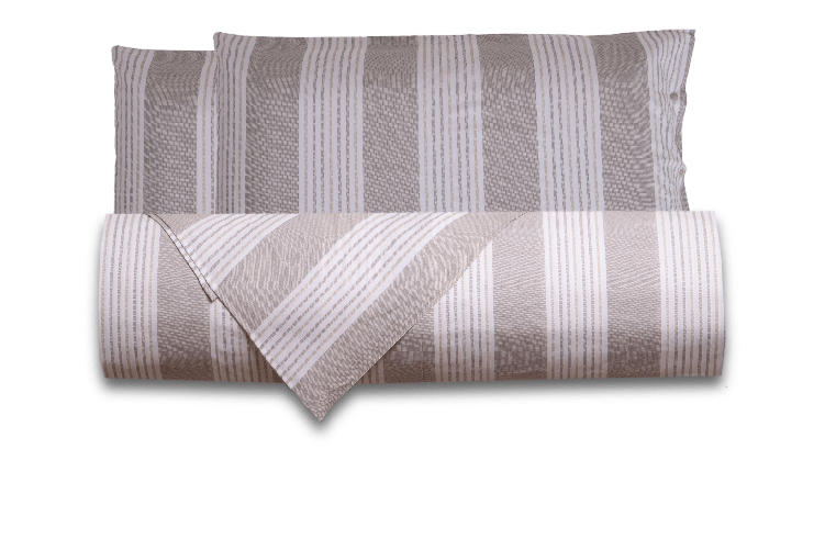 Set copripiumino federe letto parure copripiumino stampa fantasia 100% cotone Made in Italy RIGHE TORTORA MATRIMONIALE